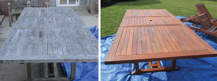 wood restoration - before vs after