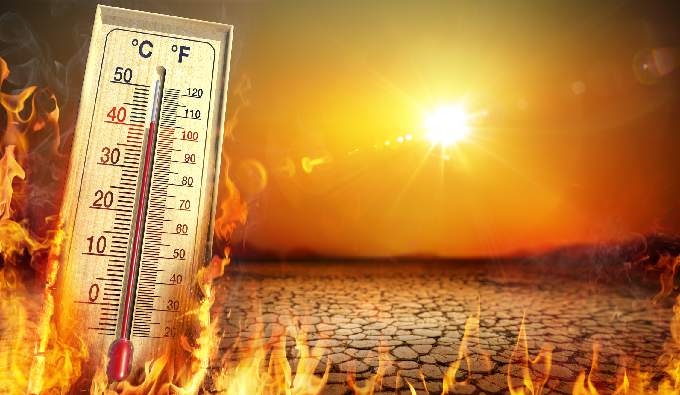 working in the heat stock image