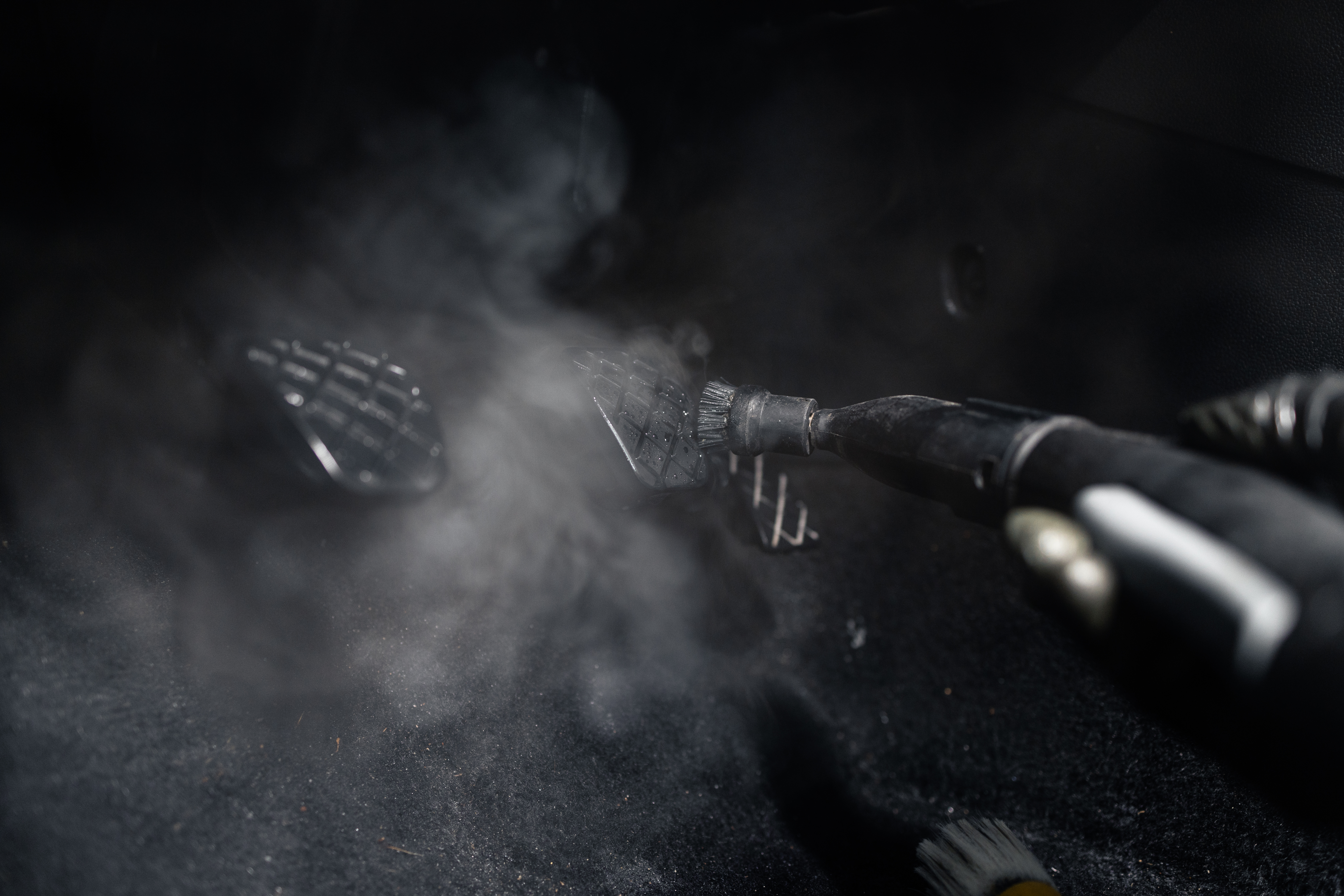 Steam cleaning stock image