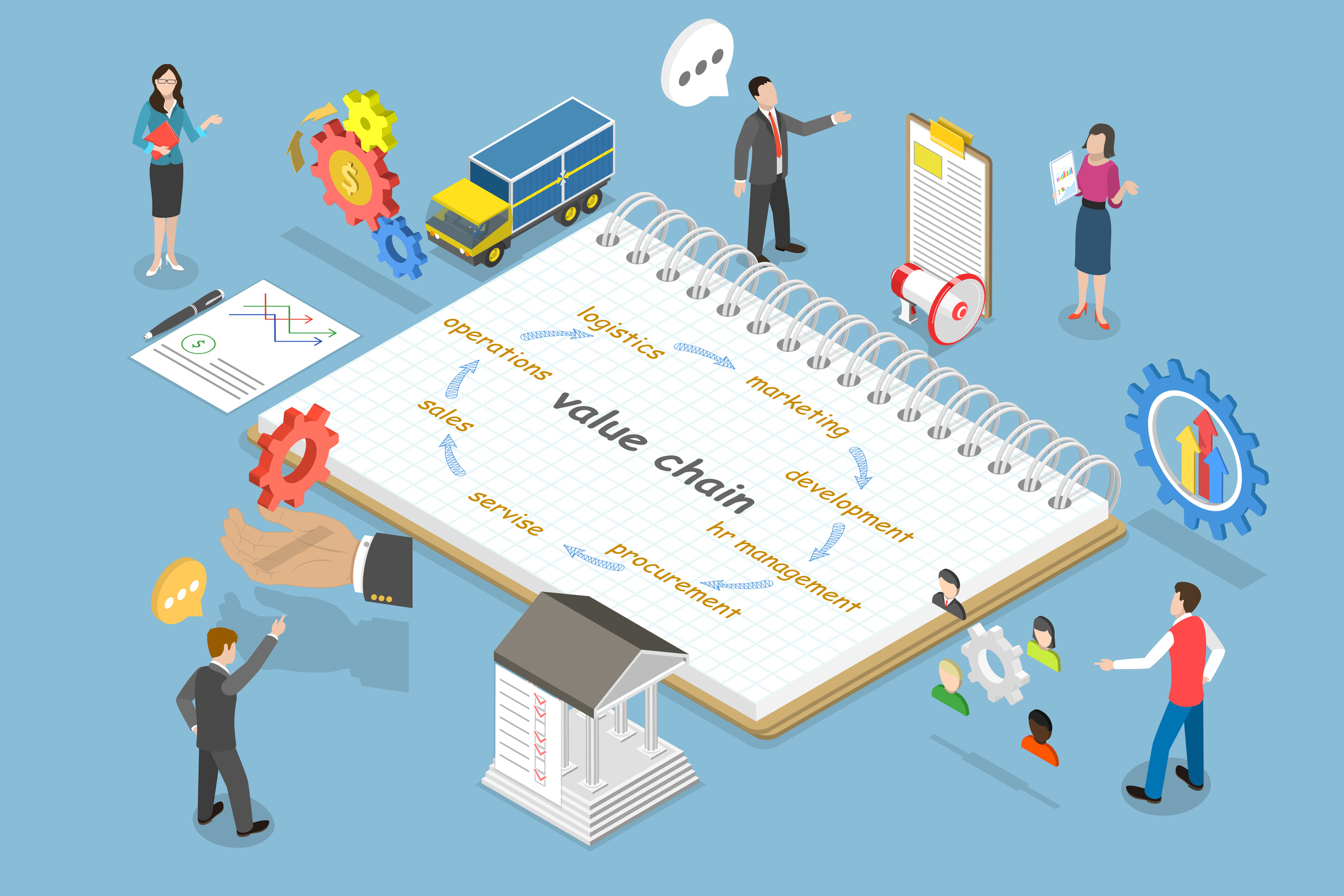 value chain analysis stock image