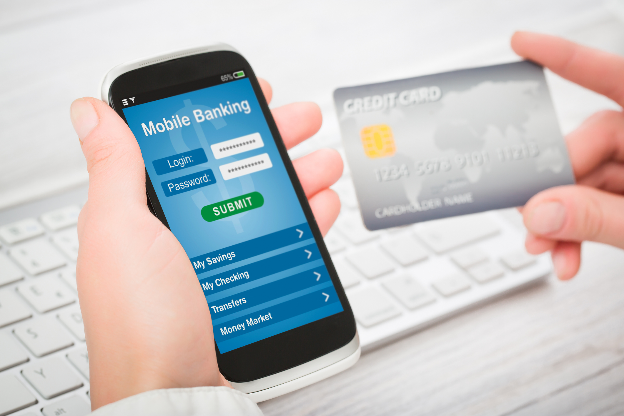 mobile banking stock image